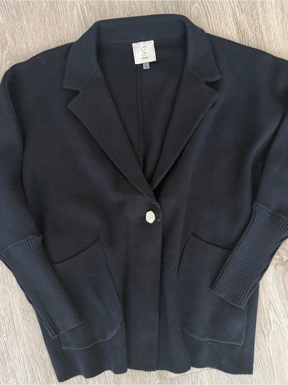 Sioni black knit blazer sweater sz L